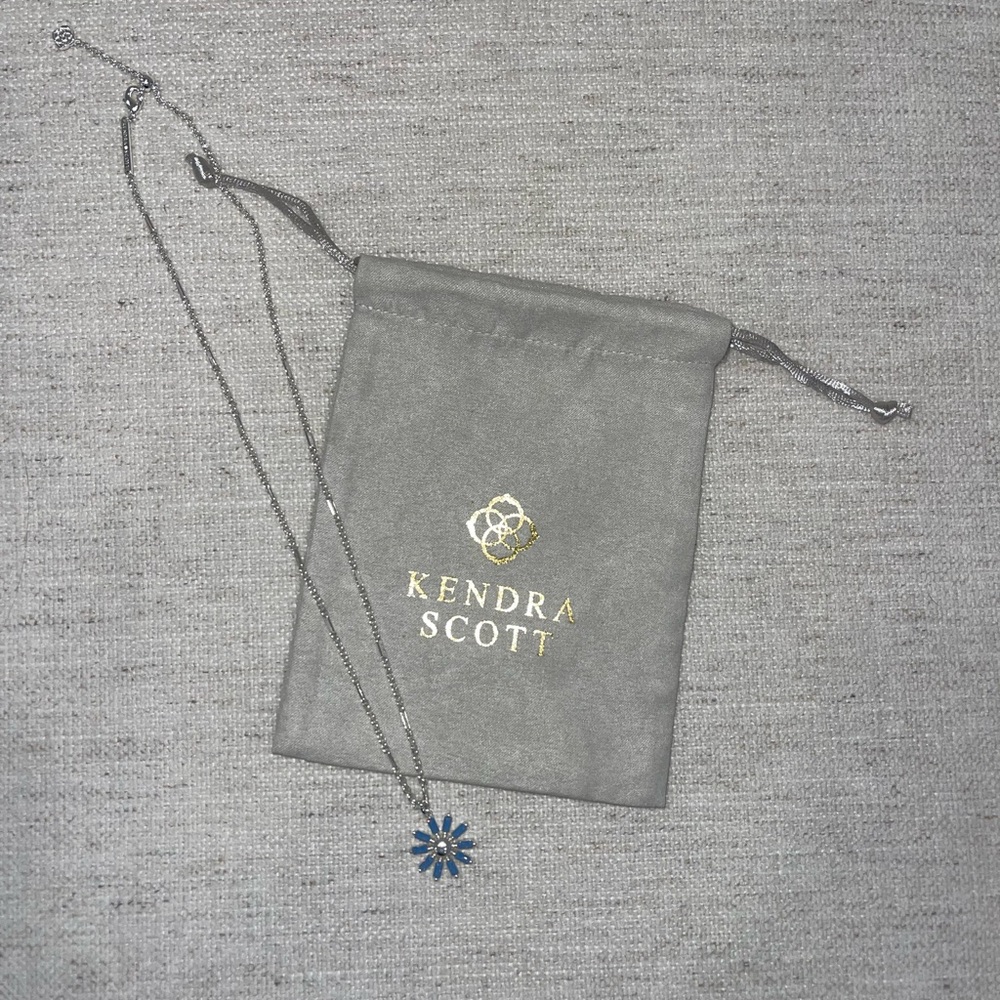 Kendra Scott Blue and Silver Starburst Necklace